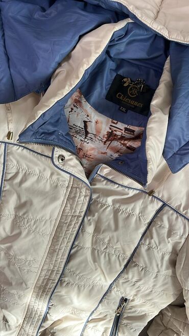 пуховики больших размеров: Эркектердин курткасы, 2XL, Outerwear, Колдонулган, түсү - Ак, Өзү алып кетүү