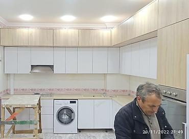 Sifarişlə mətbəx mebeli: Sifarişlə mətbəx dəsti, Özü çəkən petlələr, Mat laminat, Kredit yoxdur, Pulsuz çatdırılma — 13