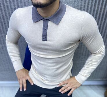 Sviterlər: Kişi üçün uzunqol polo sviter. - Dörd rəng variantı: tünd — 2