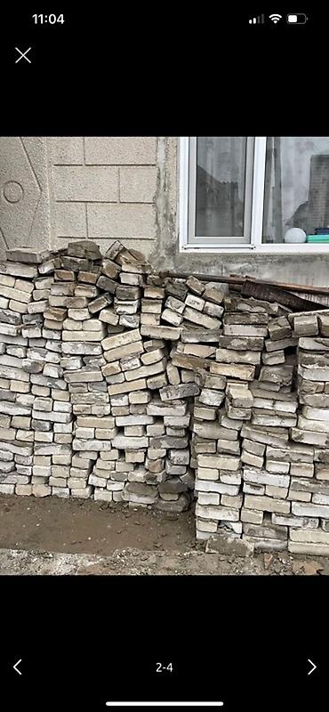 каменный шпон: Кирпич полнотелый/силikatный, разобранный с кладки - Материал: кирпич — 2