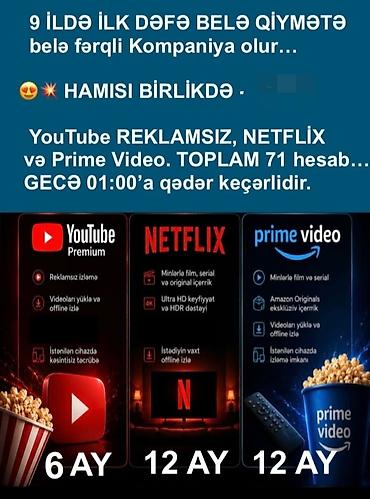hp envy dv7: Xidmət: Netflix, YouTube Premium və Amazon Prime Video hesabları — 2