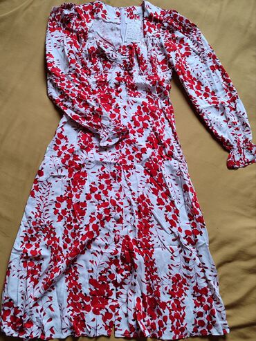 платья рубашки ниже колена: Повседневное платье, Лето, Длинная модель, S (EU 36), M (EU 38)