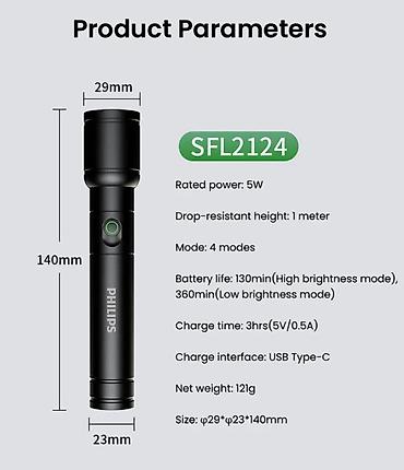 лампа фонарь: Philips SFL2124 светодиодный фонарь с телескопическим зумом, 250 — 3