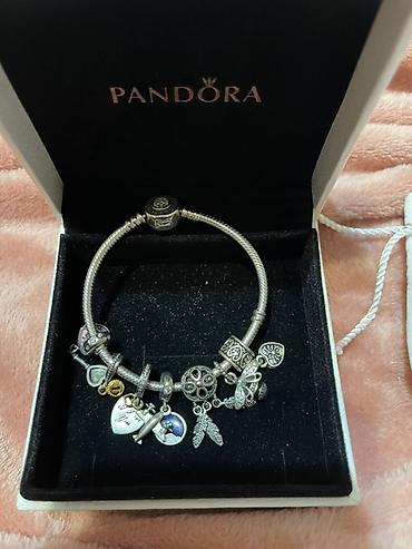 pandora оригинал: Браслет Pandora с шармами. - Оригинальный серебряный браслет-основа — 2