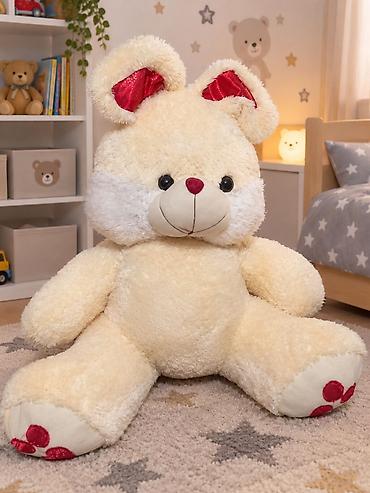 🐰🐰🐰Большая плюшевая игрушка — зайка. - Высота: 80 см - Цвет: молочный