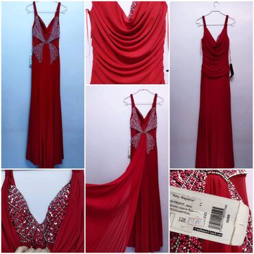 длинное красное вечернее платье: Вечернее платье, Русалка, Длинная модель, Без рукавов