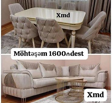 luks kofe: Möhtəşəm mebel dəsti - Yemək otağı üçün masa və 6 ədəd kreslo: zərif — 1