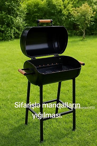 manqal setka: Sifarişlə manqalların yığılması xidməti. - Qapaqlı, ayaqlı, kömürlə — 1