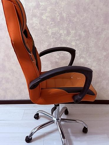 komfort mebel: Portativ təkərli oyun/ofis kreslosu – narıncı-qara dizayn - Yüksək — 2