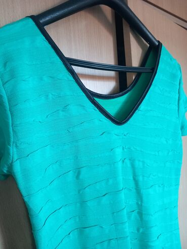 haljina materijal elastin: Bоја - Zelena, Drugi stil, Kratkih rukava