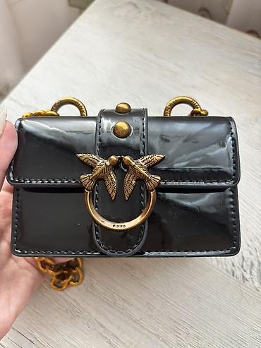 mini cantalar: Pinko mini çanta - Model: Pinko Love Mini (quş fiqurlu halqa emblemi) — 1