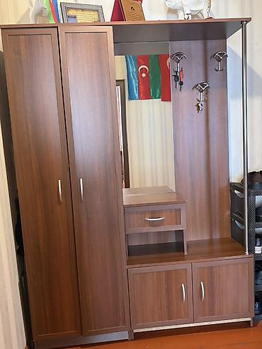 plastik dolabı: Dəhliz üçün çoxfunksiyalı giriş mebeli - Material: ağac fakturalı — 1