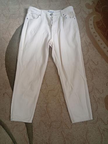 omega 3: Ağ rəngli klassik cins şalvar - Rəng: təmiz ağ - Material: denim — 1