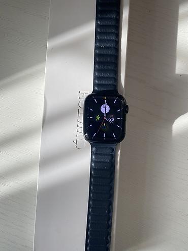 часы apple watch 9: Apple Watch (серия с прямоугольным дисплеем 45 мм, корпус темно синий — 1