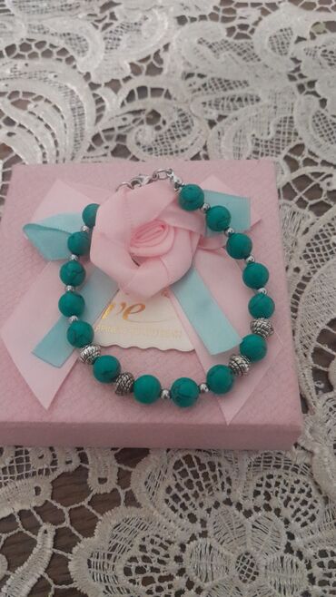 Bijuteriya dəstləri: Əl işi bəzək dəsti – təbii daşlardan qolbaqlar və sırğalar - Model 1 — 8