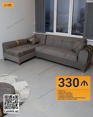 Künc divan – Kod: 2204 - Ölçülər: 260 × 160 sm - Mexanizm: açılan