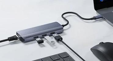 Doking stanice: USB-C dok/čvorište – tanki metalni hub sa PD napajanjem - Priključak — 1