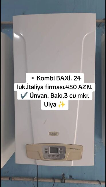 baxi kombi: İşlənmiş Kombi 24 kVt, Ünvandan götürmə, Zəmanətli, Kredit yoxdur