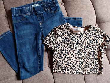 plitke farmerke: Oshkosh, Set: Jeans, T-shirt, 122-128