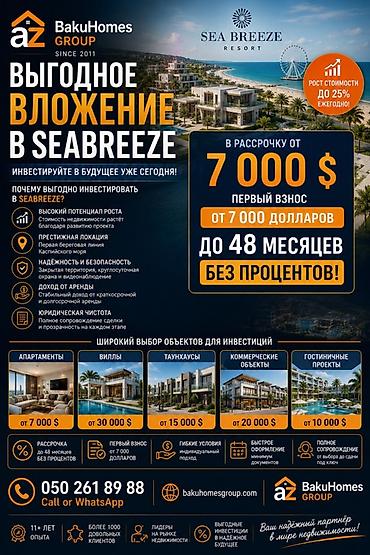 lokbatanda bina evleri 2022: Sea Breeze və Reportage Heights layihələrində investisiya və yaşayış — 1