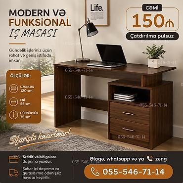 Modern və funksional iş masası - Gündəlik işlər üçün rahat və geniş