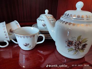 nabor hacar: Çay dəsti, rəng - Ağ, Farfor, 6 nəfərlik, Almaniya — 2