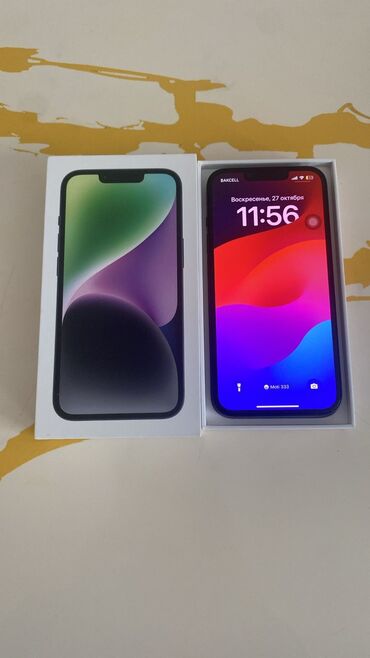 Apple iPhone: IPhone 14, 128 GB, Midnight, Zəmanət, Barmaq izi, Face ID