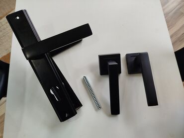 canavar ve qiz sekilleri: Qapı üçün komplekt dəst – mat qara rəngdə - Material: metal (mat qara