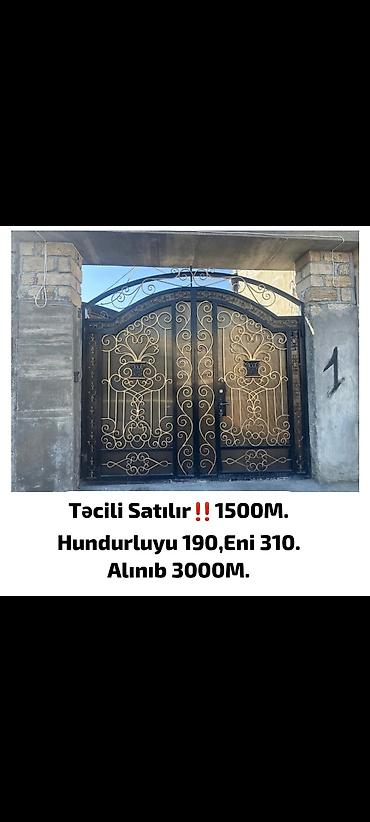 həyət darvazaları: İşlənmiş Dəmir Həyət darvazası, 3 m, Mexaniki, Şəbəkə ilə, rəng - Qara, Kredit yoxdur, Ünvandan götürmə — 1