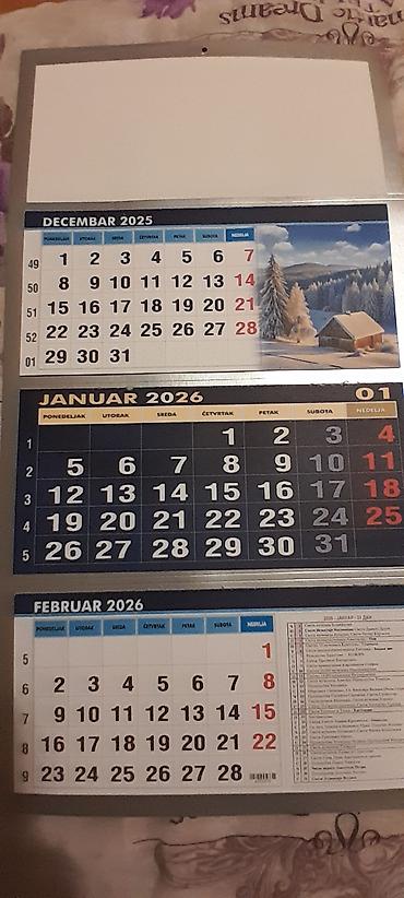 Ostalo: Kalendari za 2026 godinu,zidni i stoni — 1
