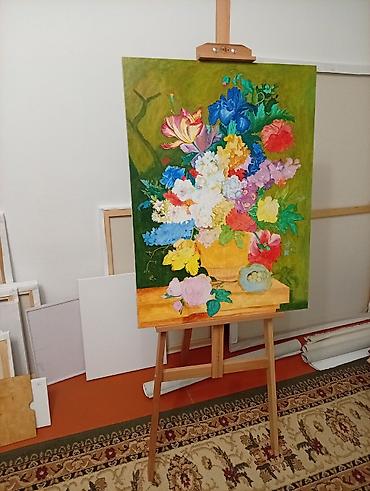 студийный фон: Мольберт напольный деревянный (штативный, «треугольник») - Материал — 4