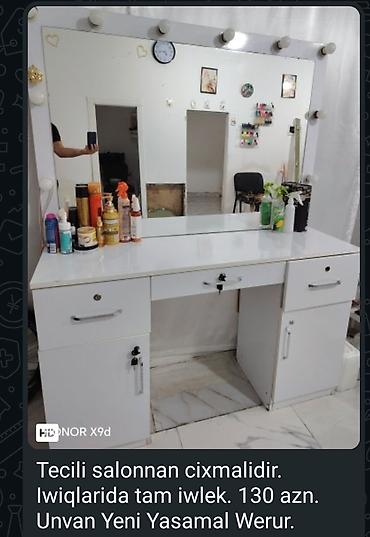 masa mebel: Vizaj güzgülü makiyaj masası – salon üçün. - Böyük ölçülü güzgü - — 1