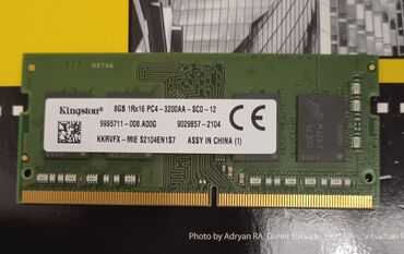 Operativ yaddaş (RAM): Operativ yaddaş (RAM) Kingston, 8 GB, 3200 Mhz, DDR4, Noutbuk üçün, İşlənmiş