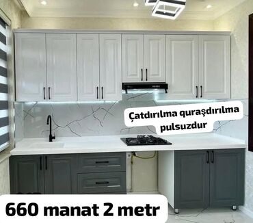 balaca metbex mebelleri: *Yeni Mətbəx mebeli 660₼* Yüksək keyfiyyətlə ölçü 2 metr aiddi