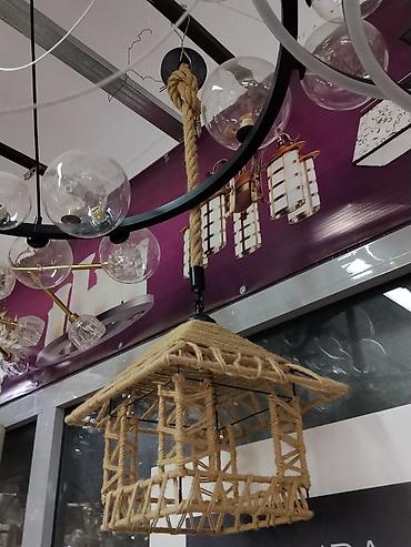 smart light: Подвесной светильник в этно-эко стиле - Форма: домик/беседка с — 2
