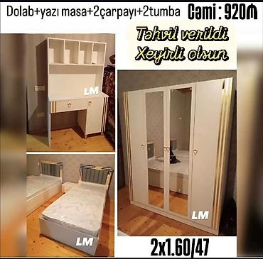 uşaq otağı mebeli: 1.Yataq otağı mebel dəsti Tərkibi: - 3 qapılı aynalı dolab - Yazı — 1