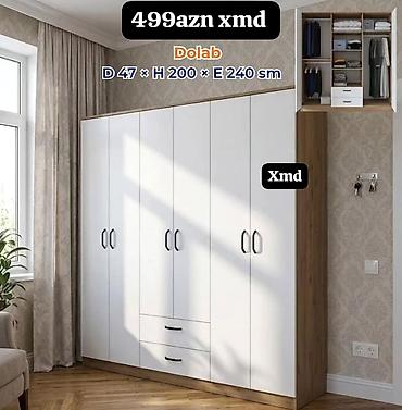 paltar dolabları: Dolab – XMD Ölçülər: Dərinlik 47 sm × Hündürlük 200 sm × En 240 sm — 1