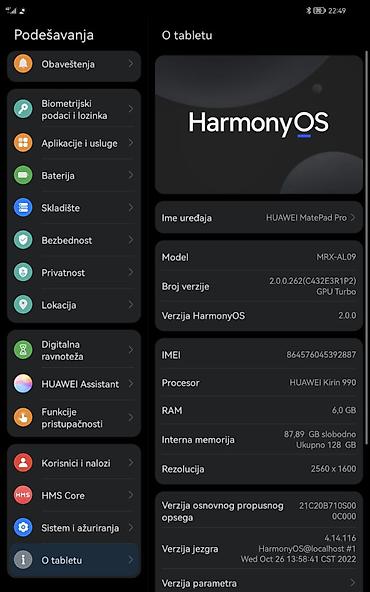 honor 7 10: Huawei MatePad Pro 10.8 – Wi‑Fi + LTE, 6 GB RAM / 128 GB memorije — 8