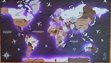 Ostali kućni dekor: Led mapa sveta 250×150 cm 3D sa podlogom Istražite lepotu dekorativne — 10