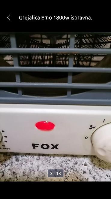Kaloriferi: Grejalica duvaljka 2 brzine plus ventilator Fox 2000w. dobra. Veća — 13