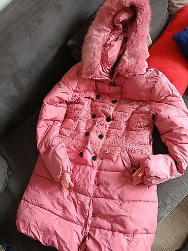 bella barnett haljine: Zimska jakna sa kapuljačom – roze L veličina - Duga, topla, prošivena — 1