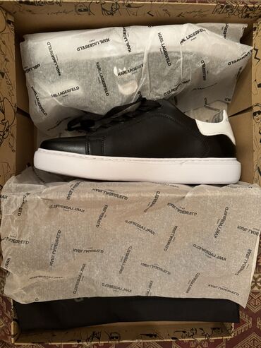 nike roshe run kişi krossovkaları: Karl Lagerfeld / black leather / man / US 10 - EU 43 NEW Qara kişi