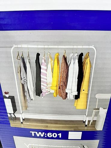 вещалка для вещей: Металлическая вешалка-стойка для одежды на колесах - Модели: TW-601 — 4