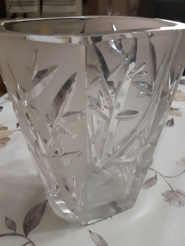 sevgi gulu: Антикварная хрустальная ваза Богема 4-х гранная