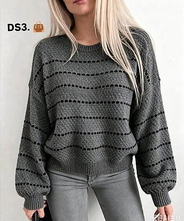 prepravka odece: Ženski pleteni džemper – model S218# (DS3) - Kroj: komotan, sa — 2