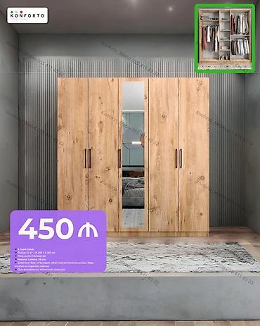 5 qapılı dolab - Ölçülər: dərinlik 47 sm × hündürlük 200 sm × en 200