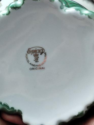 Qab-qacaq və mətbəx ləvazimatları: Porcelian ayaqlı meyvə/qənnadı qabı – Ering Fine Porcelain, Original — 4