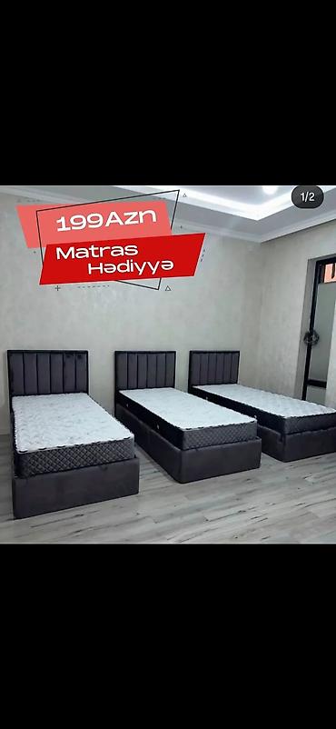 stullar ikinci el: Tək nəfərlik yumşaq başlıqlı çarpayı dəsti - Qiymət: 199 AZN (şəkildə — 1