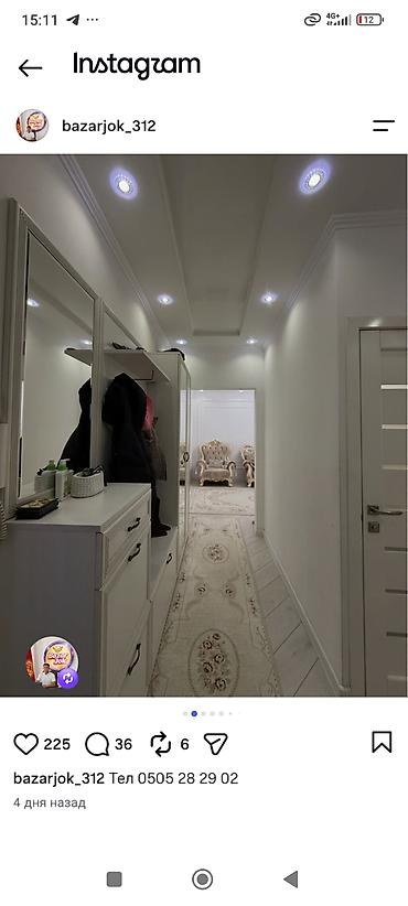 kant flat: 2 комнаты, 72 м², Тунгуч мкр 106 серия улучшенная, 3 этаж — 4