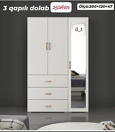Paltar dolabları, qarderoblar: G_1 geyim dolabları Model 1 – 2 qapılı (ağ) - Ölçü: 200 × 90 × 47 sm — 16